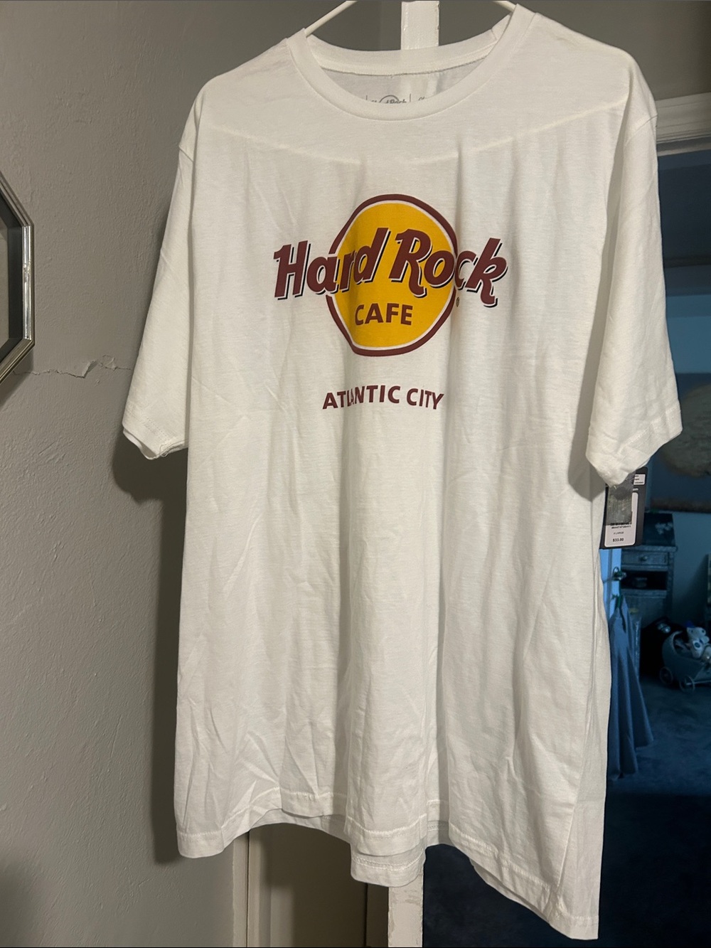 Hard Rock Cafe White Tee with Yellow & Red Logo
